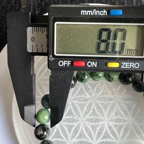 Ruby Zoisite Crystal Beaded Stretch Bracelet - Picture 5 of 7